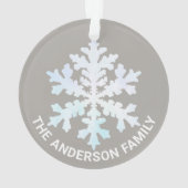 Snowflake White Opal Fun 2 Sided Kerstfoto Ornament (achterkant)