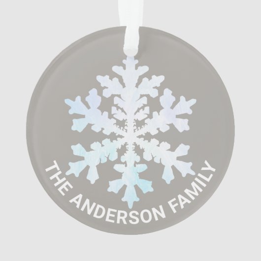 Snowflake White Opal Fun 2 Sided Kerstfoto Ornament (achterkant)