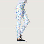 Snowflake White Pastel Blue Baby Blue Elegant Chic Leggings (Rechts)