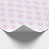Snowflake White Pink Pastel kerstfeestdag Cadeaupapier (Hoek)