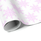 Snowflake White Pink Pastel kerstfeestdag Cadeaupapier (Rol Hoek)