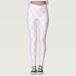 Snowflake White Pink Pastel kerstfeestdag Leggings