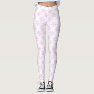 Snowflake White Pink Pastel kerstfeestdag Leggings