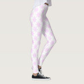 Snowflake White Pink Pastel kerstfeestdag Leggings (Rechts)