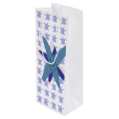 Snowflake Wijn Cadeautas (Achterkant Gekanteld)