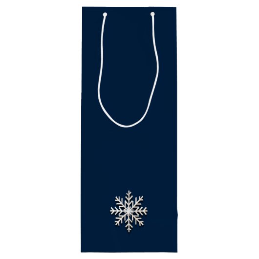 Snowflake Wine Gift Bag Wijn Cadeautas (Achterkant)