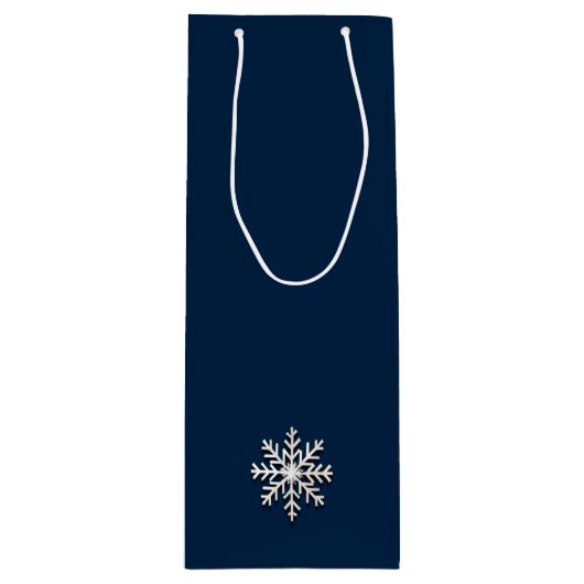 Snowflake Wine Gift Bag Wijn Cadeautas (Voorkant)