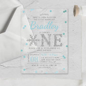 Snowflake Winter 1e verjaardag Acryl Uitnodigingen