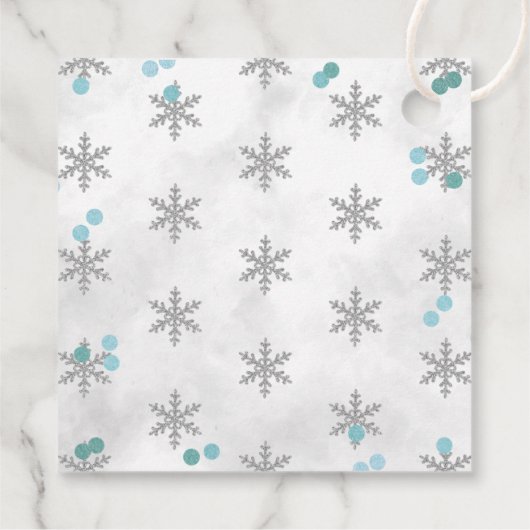 Snowflake Winter 1e verjaardag Bedankjes Labels (Achterkant)