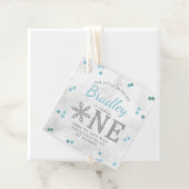 Snowflake Winter 1e verjaardag Bedankjes Labels (In situ)