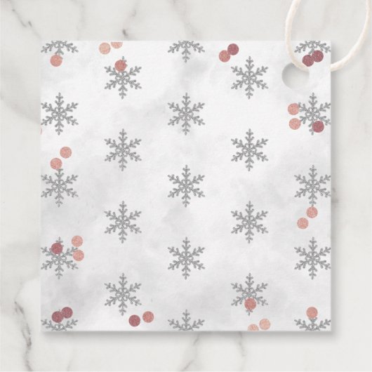 Snowflake Winter 1e verjaardag Bedankjes Labels (Achterkant)