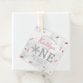 Snowflake Winter 1e verjaardag Bedankjes Labels (In situ)