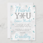Snowflake Winter 1e verjaardag Bedankkaart (Voorkant)