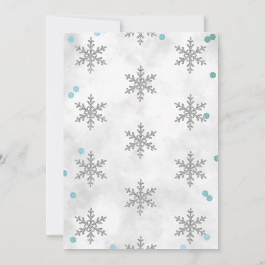 Snowflake Winter 1e verjaardag Bedankkaart (Achterkant)