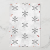 Snowflake Winter 1e verjaardag Dank u Folie kaarte Folie Uitnodiging (Achterkant)