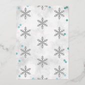 Snowflake Winter 1e verjaardag Dank u Folie kaarte Folie Uitnodiging (Achterkant)