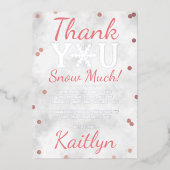 Snowflake Winter 1e verjaardag Dank u Folie kaarte Uitnodiging (Voorkant)