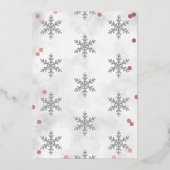 Snowflake Winter 1e verjaardag Dank u Folie kaarte Uitnodiging (Achterkant)