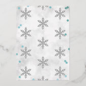 Snowflake Winter 1e verjaardag Dank u Folie kaarte Uitnodiging (Achterkant)