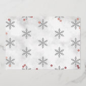 Snowflake Winter 1e verjaardag Dank u Folie kaarte Uitnodiging (Achterkant)