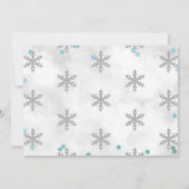 Snowflake Winter 1e verjaardag Foto Bedankkaart (Achterkant)