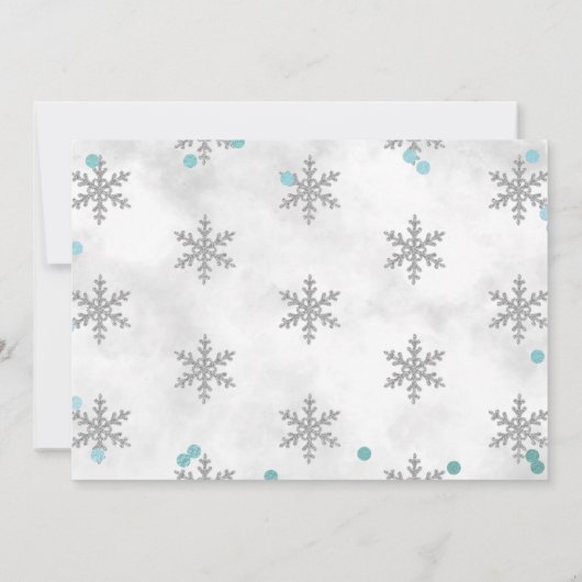 Snowflake Winter 1e verjaardag Foto Bedankkaart (Achterkant)