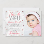 Snowflake Winter 1e verjaardag Foto Bedankkaart (Voorkant)