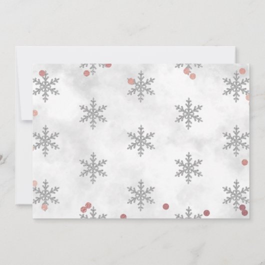 Snowflake Winter 1e verjaardag Foto Bedankkaart (Achterkant)