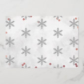 Snowflake Winter 1e verjaardag Foto echt Folie Uitnodiging (Achterkant)