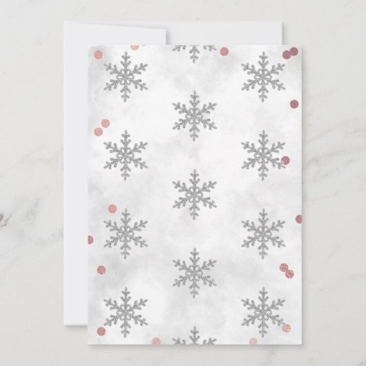 Snowflake Winter 1e verjaardag Kaart (Achterkant)