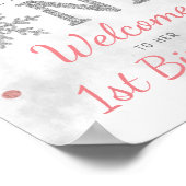 Snowflake Winter 1e verjaardag Poster (Hoek)