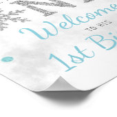 Snowflake Winter 1e verjaardag Poster (Hoek)