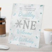 Snowflake Winter 1e verjaardag Reclamebord Met Voetstuk (Insitu)