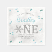 Snowflake Winter 1e verjaardag Servet (Voorkant)