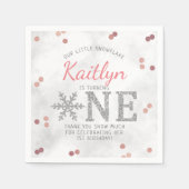 Snowflake Winter 1e verjaardag Servet (Voorkant)