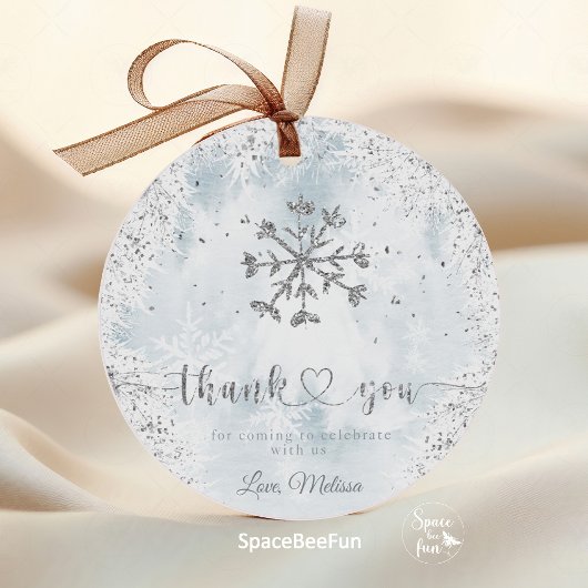 Snowflake Winter Baby shower Bedankjes Labels