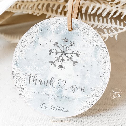 Snowflake Winter Baby shower Bedankjes Labels