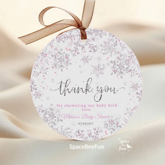 Snowflake Winter Baby shower Bedankjes Labels