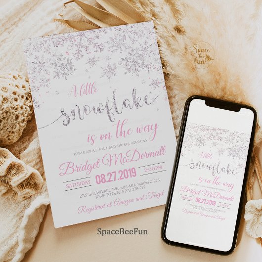 Snowflake Winter Baby shower Bedankjes Labels