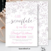 Snowflake Winter Baby shower Bedankkaart