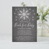 Snowflake Winter Baby shower Book for Baby Kaart (Staand voorkant)