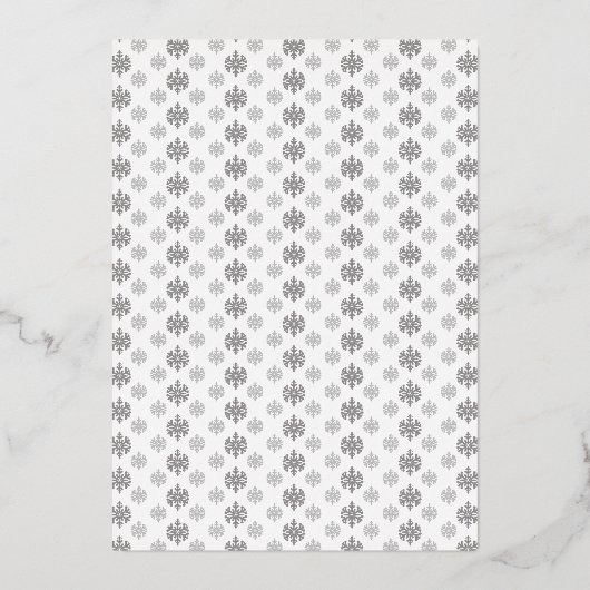 Snowflake Winter Baby shower Folie Uitnodiging (Achterkant)