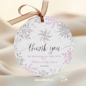Snowflake Winter Baby shower Girl Bedankjes Labels