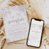 Snowflake Winter Baby shower Girl Kaart