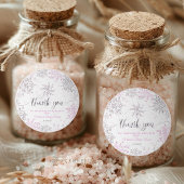 Snowflake Winter Baby shower Girl Ronde Sticker