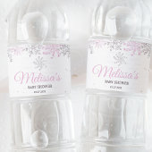 Snowflake Winter Baby shower Girl Waterfles Etiket