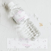 Snowflake Winter Baby shower Girl Waterfles Etiket