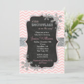 Snowflake Winter Baby Shower Invitaties Kaart (Staand voorkant)