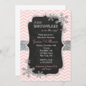 Snowflake Winter Baby Shower Invitaties Kaart (Voorkant / Achterkant)