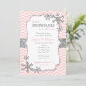 Snowflake Winter Baby Shower Invitaties Kaart (Staand voorkant)